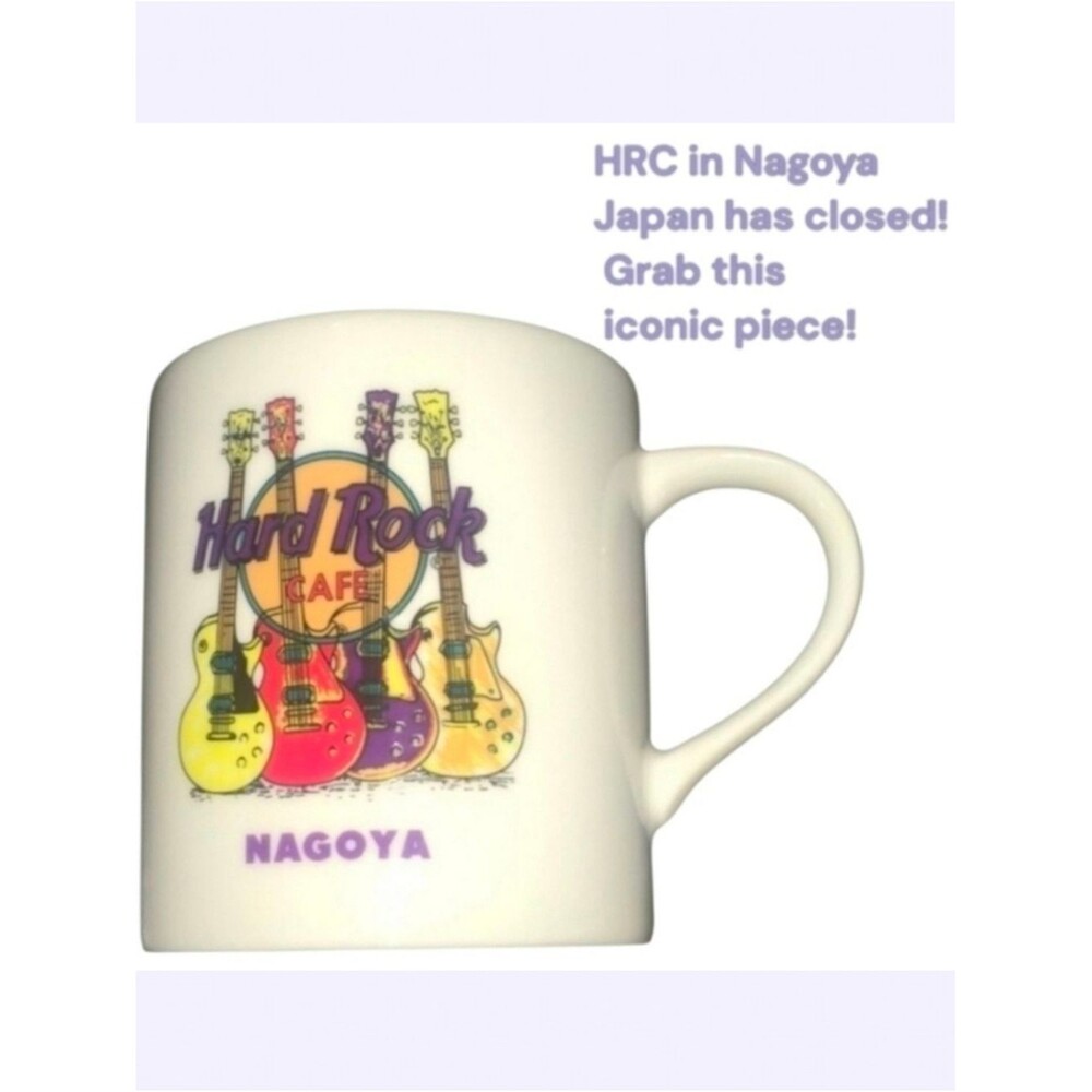 Hard Rock Cafe Nagoya JAPAN mug cup coffee tea petite 3-1/2”‎ tall Rare Find